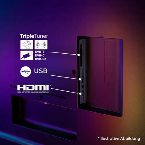 Philips Ambilight 55PUS8600 4K QLED Smart TV - 55 Zoll Display mit P5 Perfect Picture Engine Ultra HD, Titan OS, Dolby Vision und Dolby Atmos Sound
