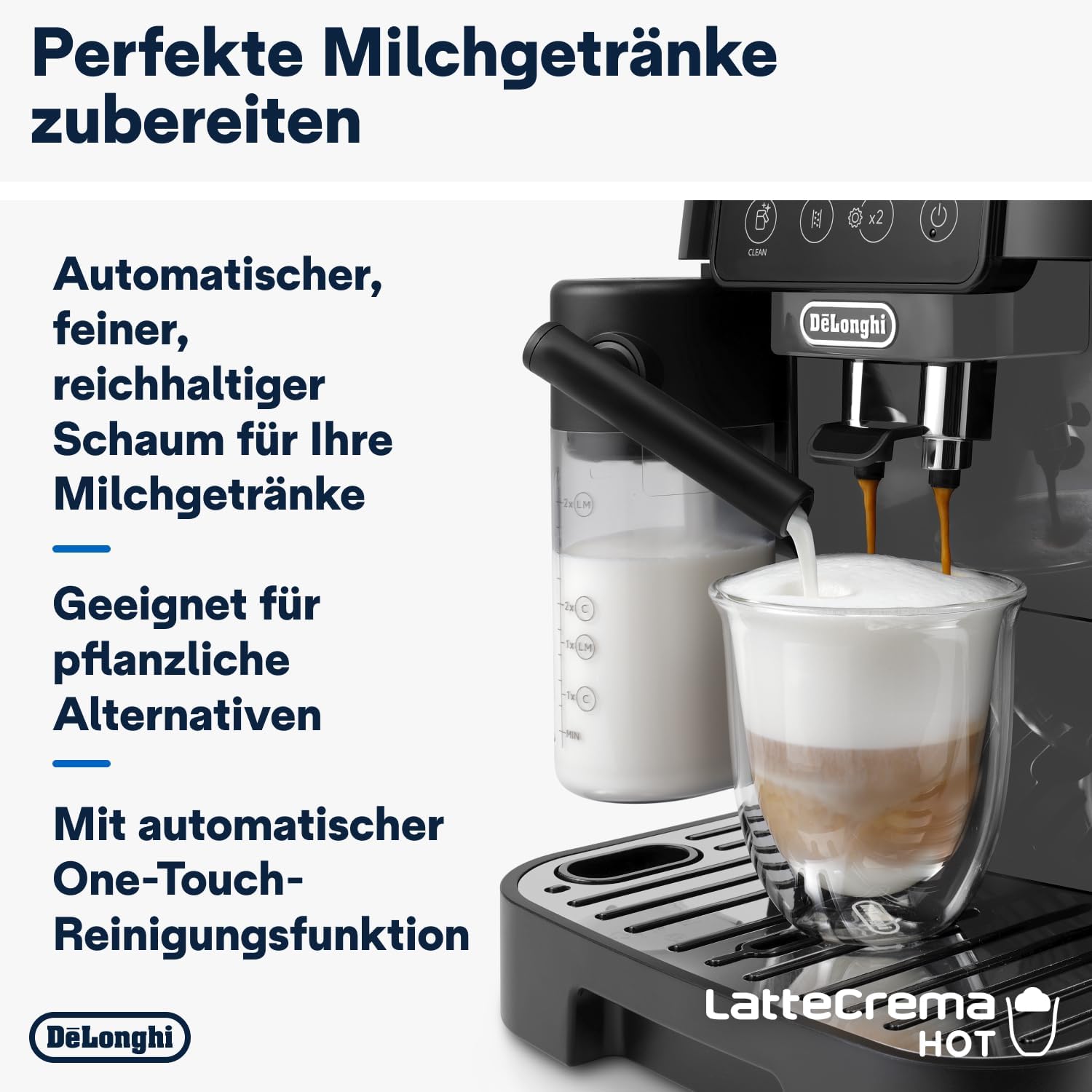 De'Longhi Magnifica S ECAM 22.110.B Kaffeevollautomat mit Milchaufschäumdüse für Cappuccino, mit Espresso Direktwahltasten und Drehregler, 2-Tassen-Funktion, 1,8 Liter Wassertank, Schwarz/Silber