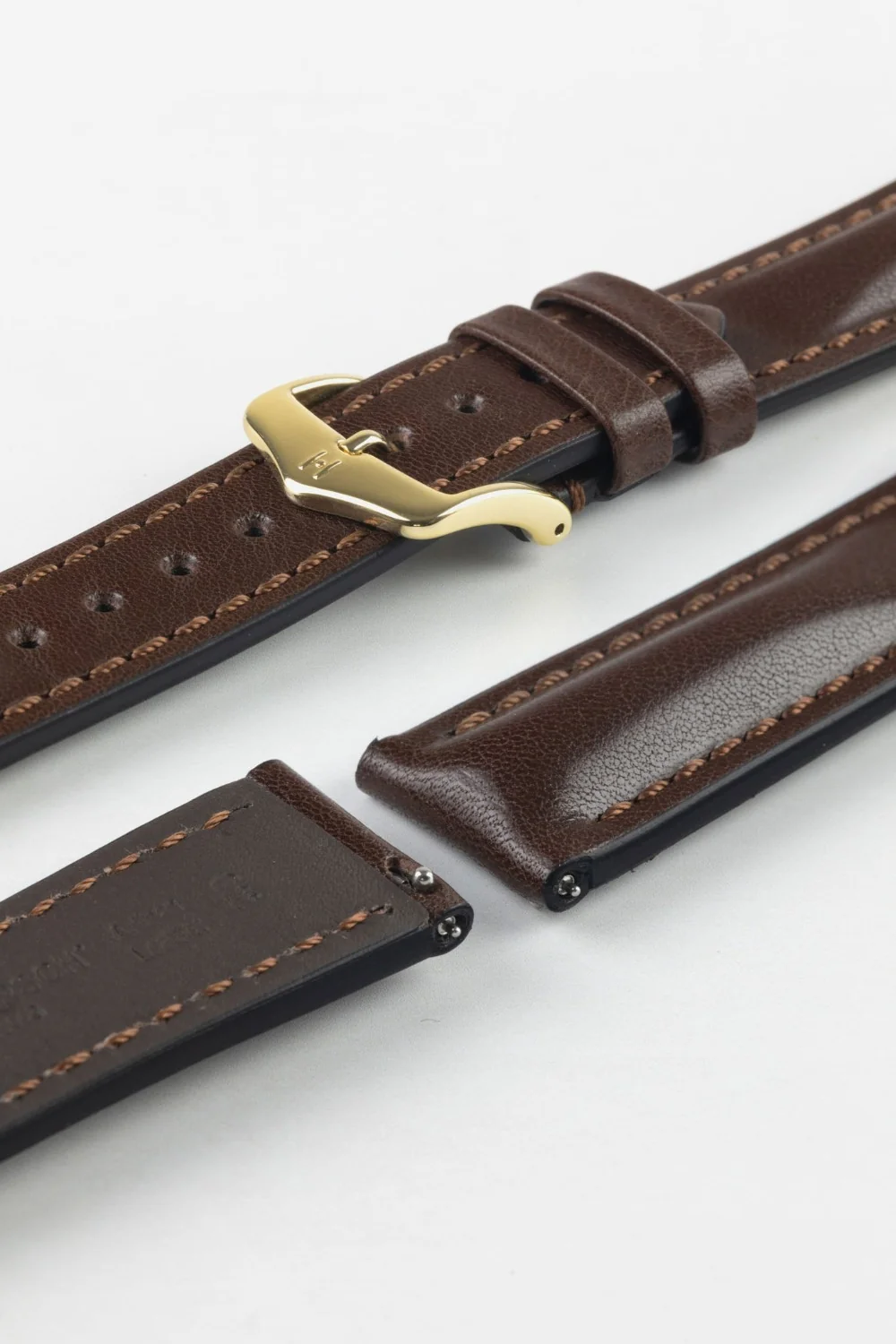 Hirsch LUCCA Tuscan Leather Watch Strap in BROWN