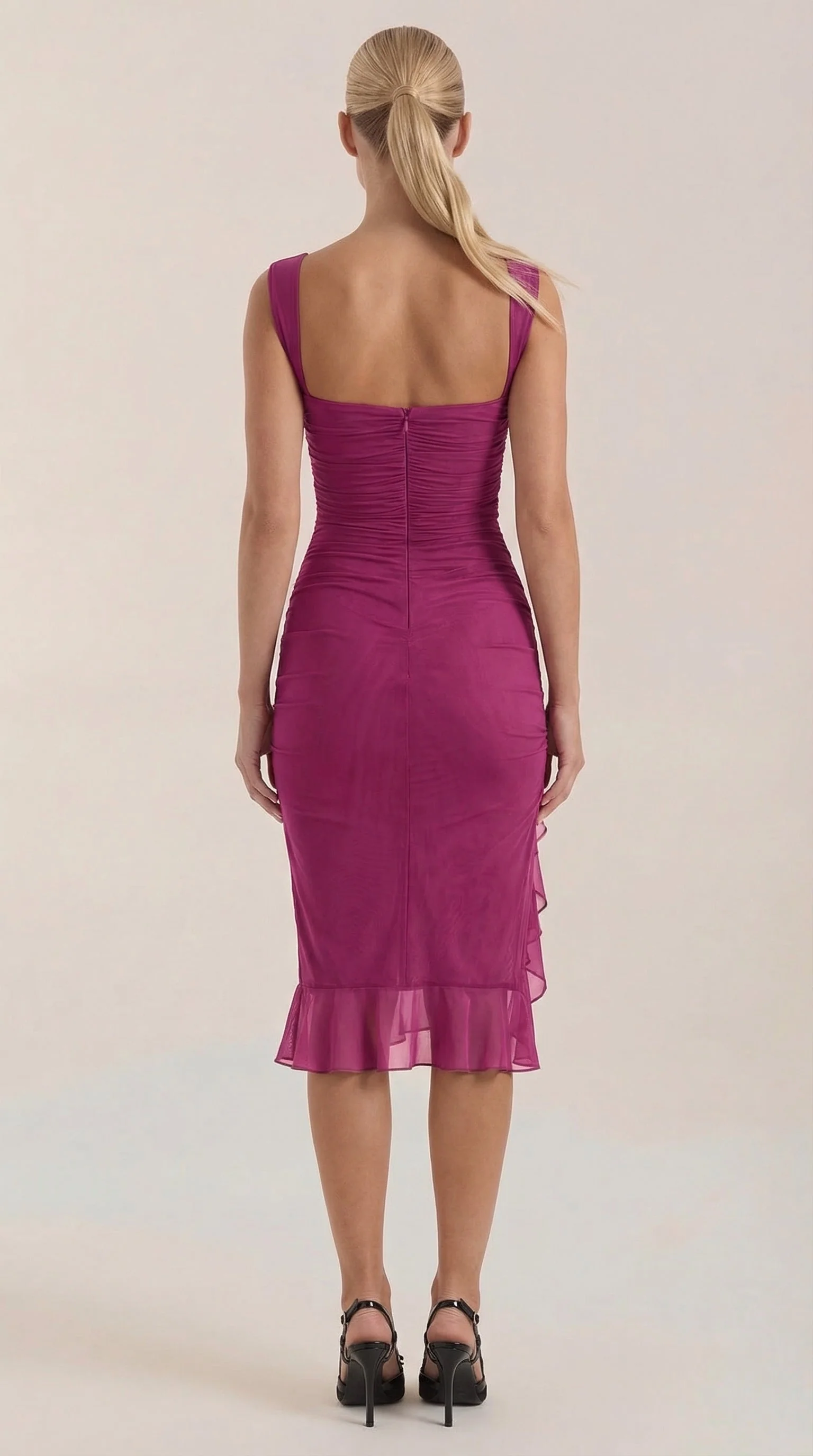Midi-Kleid mit R��schen