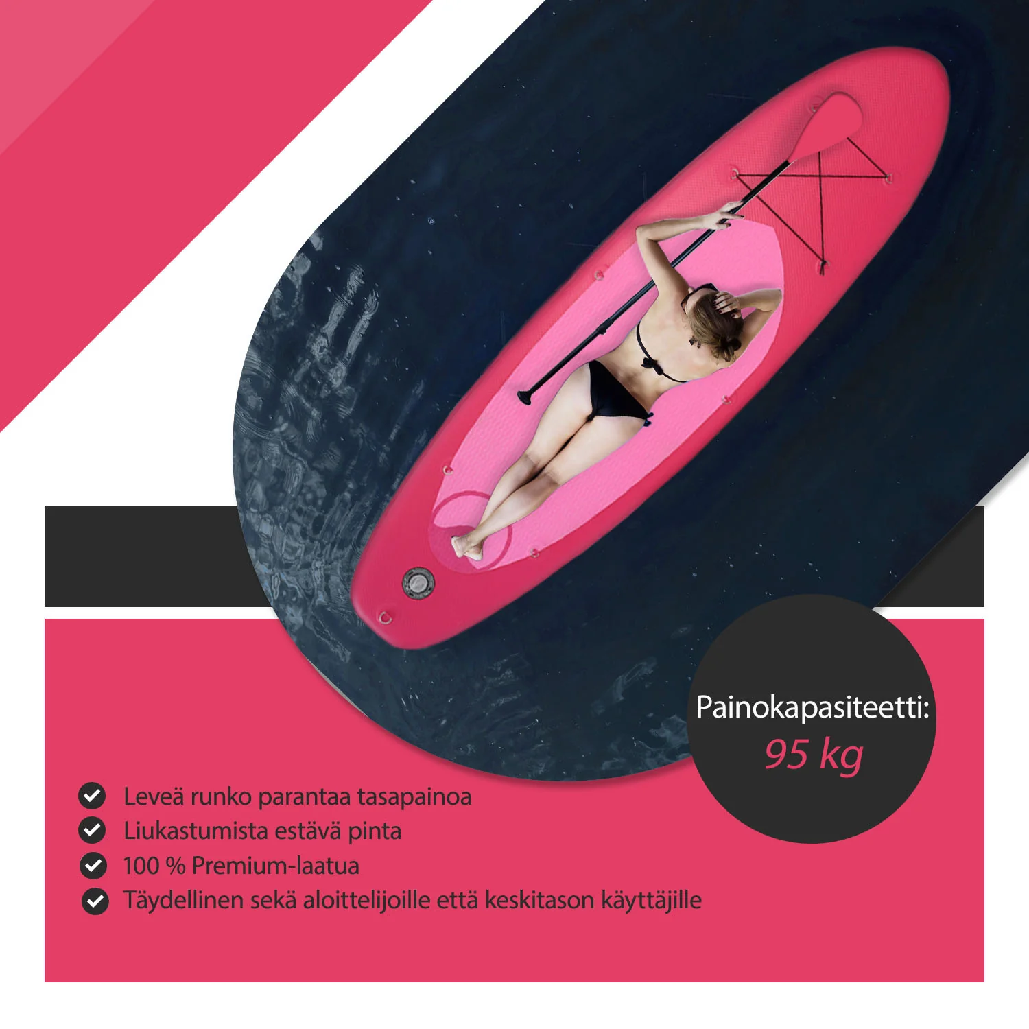 Deep Sea SUP Board Set Standard (275cm), rosa