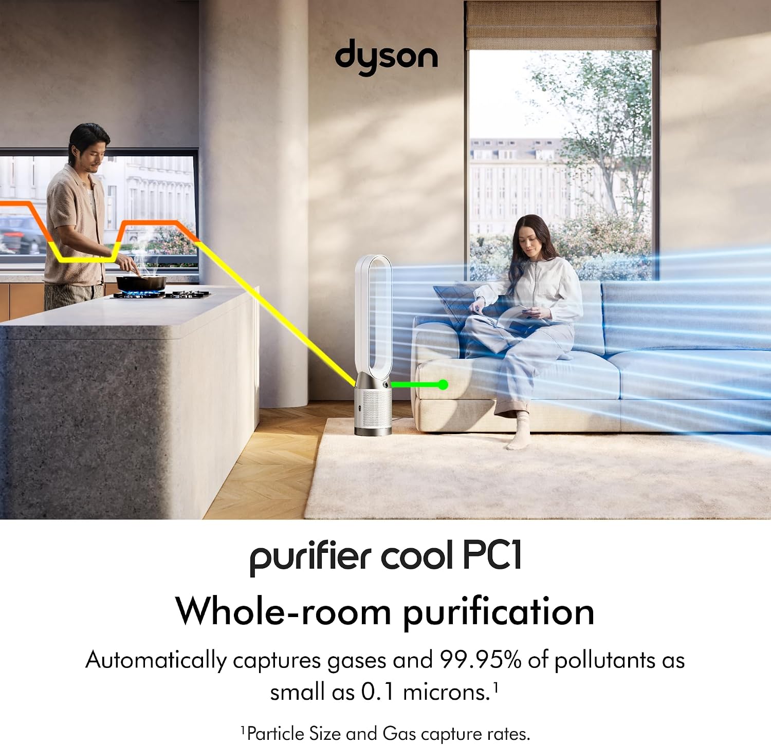 Dyson Purifier Cool PC1 Powerful Cooling Purifier (White/White)