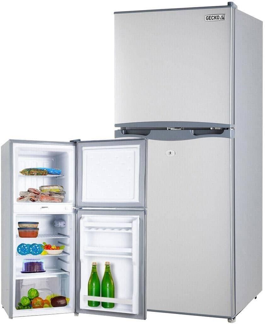 Gecko 125L Silver Upright Portable Fridge, 12V/24V for Caravan & Motorhome