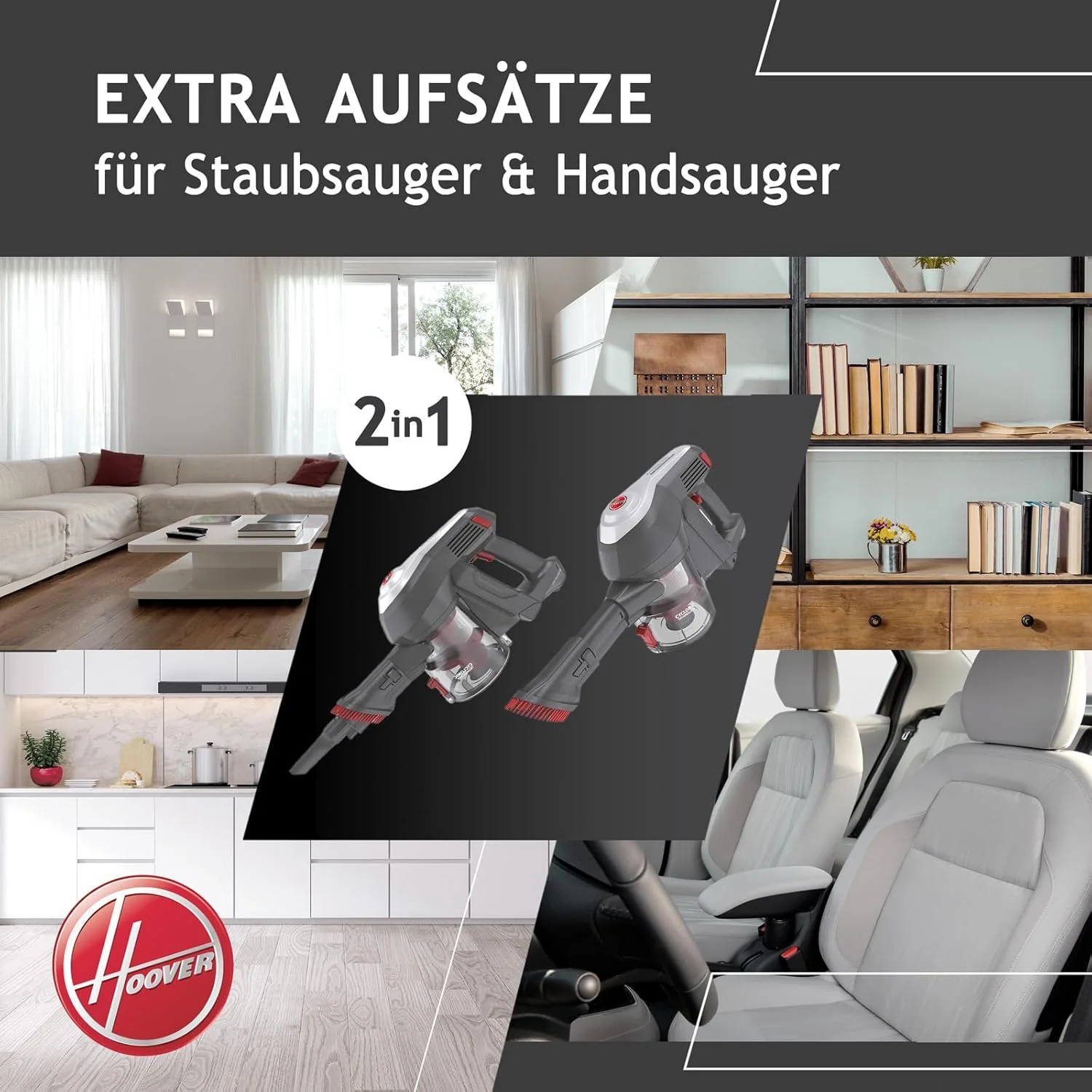 Hoover Accustofzuiger Dierenharen H-FREE 100 PETS zonder zak + dierenmondstuk I tot 40 min. gebruiksduur I snoerloze stofzuiger met LED, XL stofreservoir & parkeerstand I accustofzuiger met kierenzuiger & stofborstel