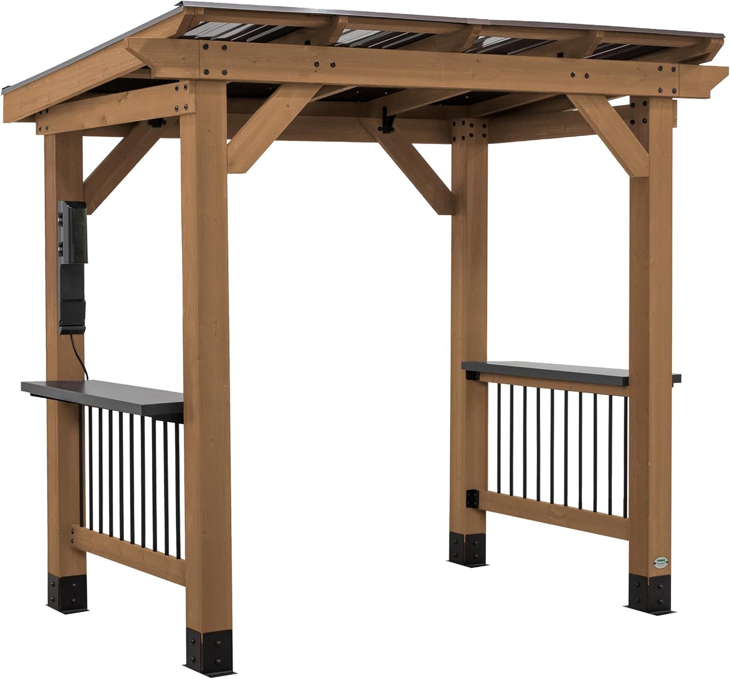 Saxony Wooden BBQ Gazebo with Insulated Roof and Power Ports