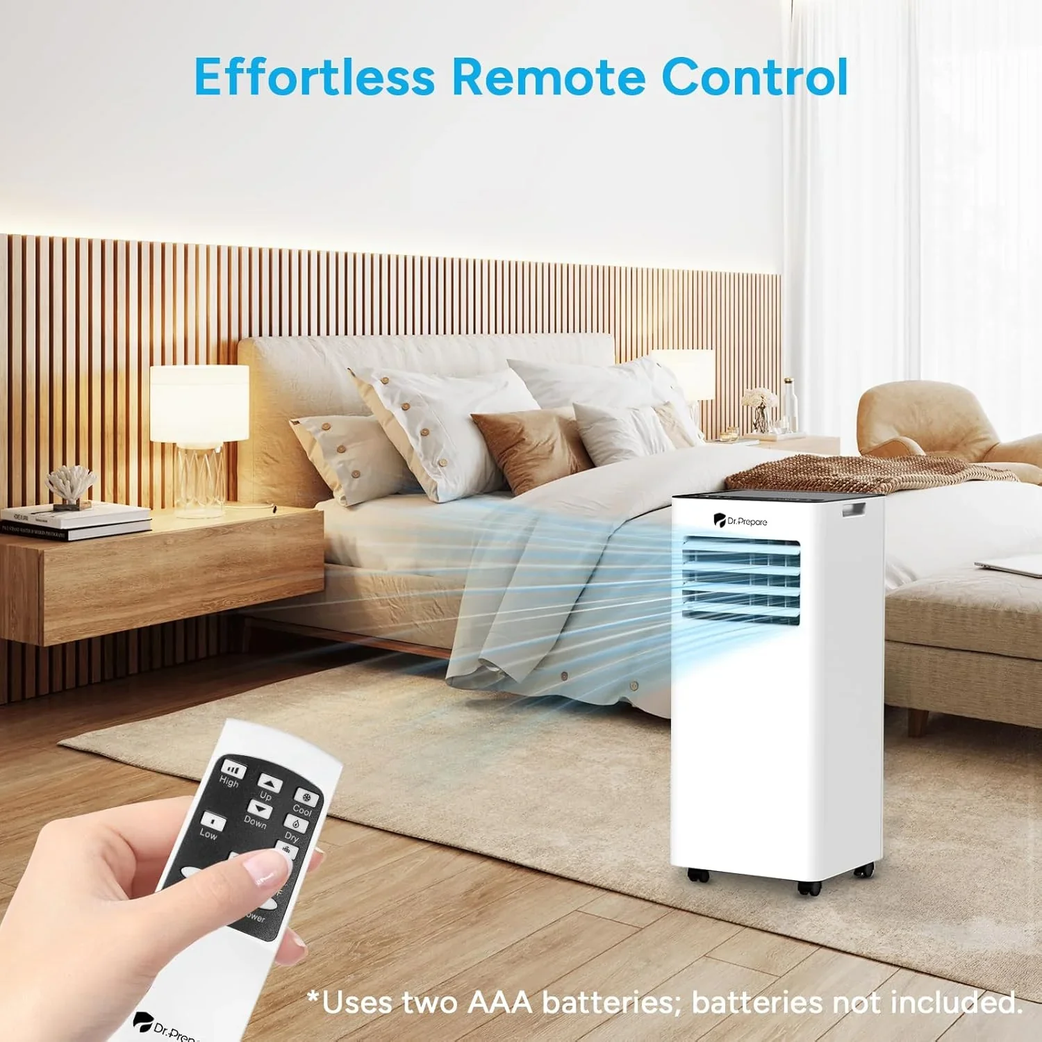 DR.PREPARE Mobiles Klimager?t 9000 BTU mit APP, 4 in 1 Mobile Klimaanlage mit Abluftschlauch, K��hlen&Ventilieren&Entfeuchten, Ventilator & Schlafmodus mit Fernbedienung, K��hlt bis zu 30m2, 1-24H Timer