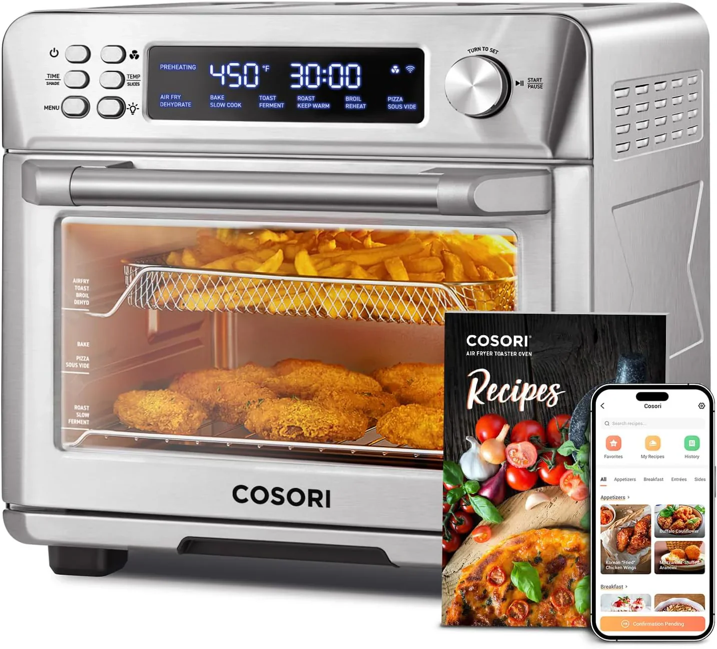 COSORI Smart 12-in-1 Air Fryer Toaster Oven Combo Airfryer Convection Oven Countertop