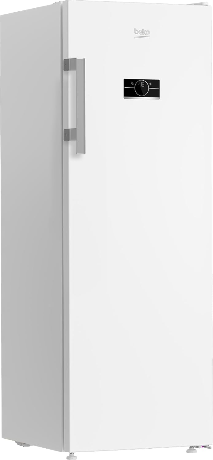 Beko Gefrierschrank B5RFNE295W freistehender Gefrierschrank, 260 l Gesamtrauminhalt, 5 Gefrierschubladen, 2 Gefrierfächer, NoFrost, Türalarm, 38 dB, Weiß