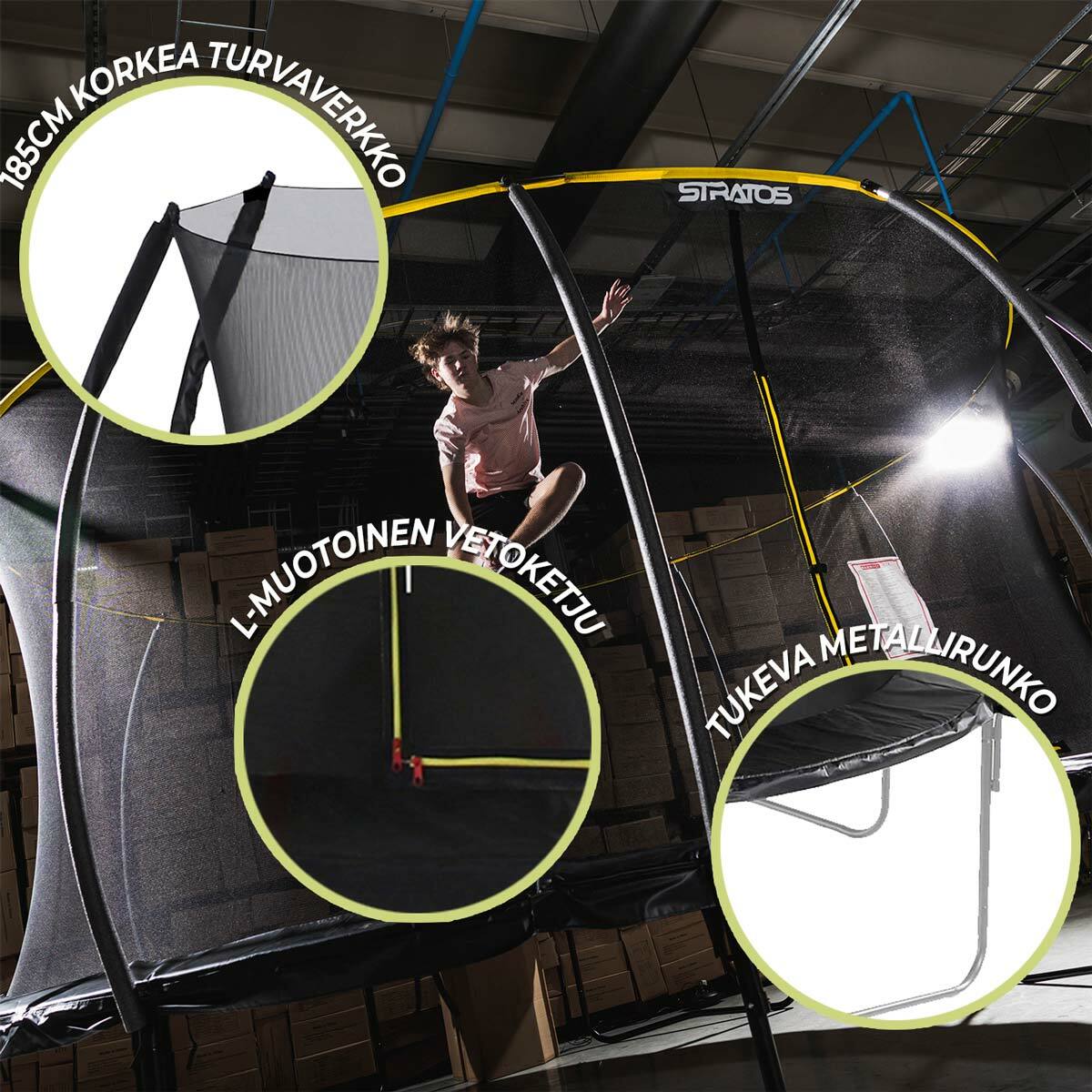 Stratos Trampolin 3,66 m mit Sicherheitsnetz