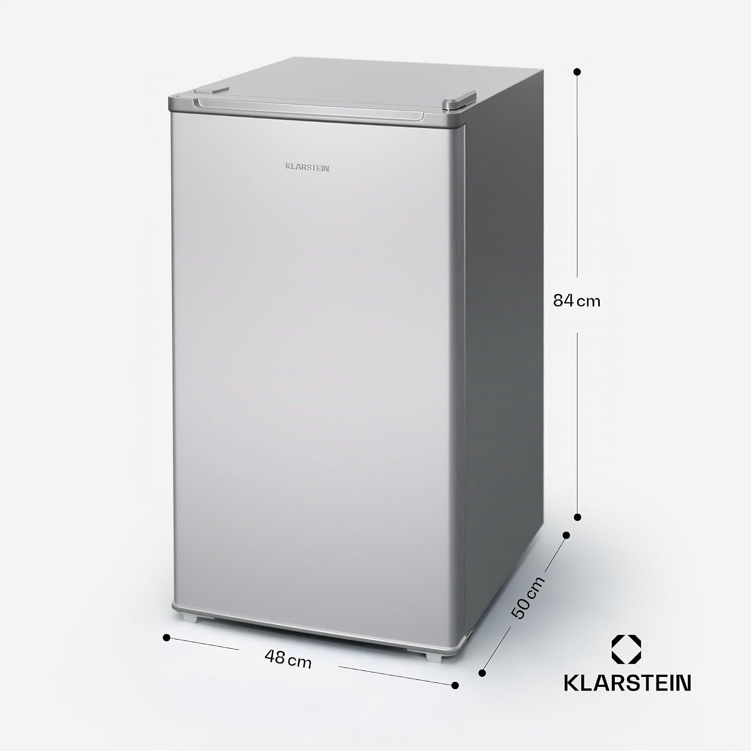 KLARSTEIN Mini Frigo de Chambre de 70L, Snacks, Boissons, Petit Frigo Top Silencieux, Mini Bar, Petit Réfrigérateur Camping, Mini Frigo Cosmetique, Refrigerateur avec Bac à Glaçons, 0-10°C