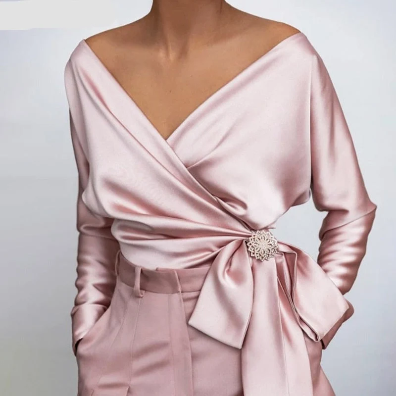 Davina - glatter, gl?nzender Stoffnbluse