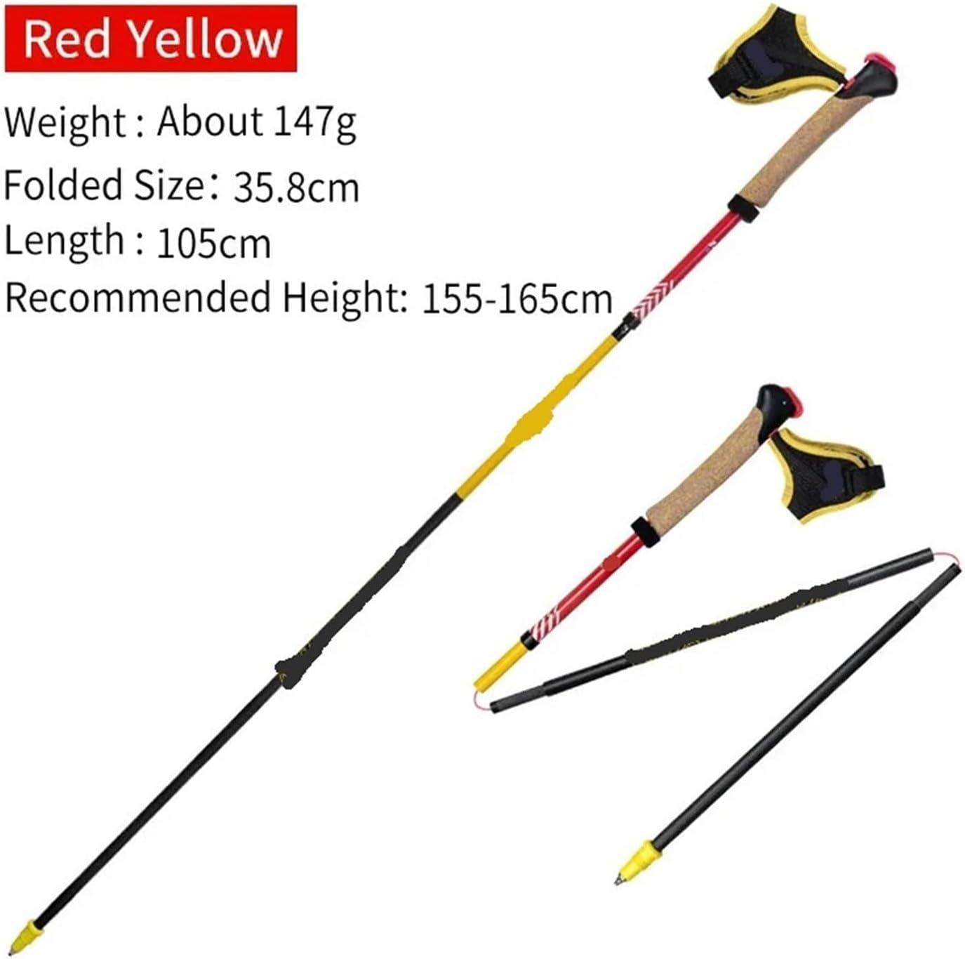 Wanderstöcke Aluminium Trekking Pole Leichte Faltbare Quick Lock Trail Running Walking Stick