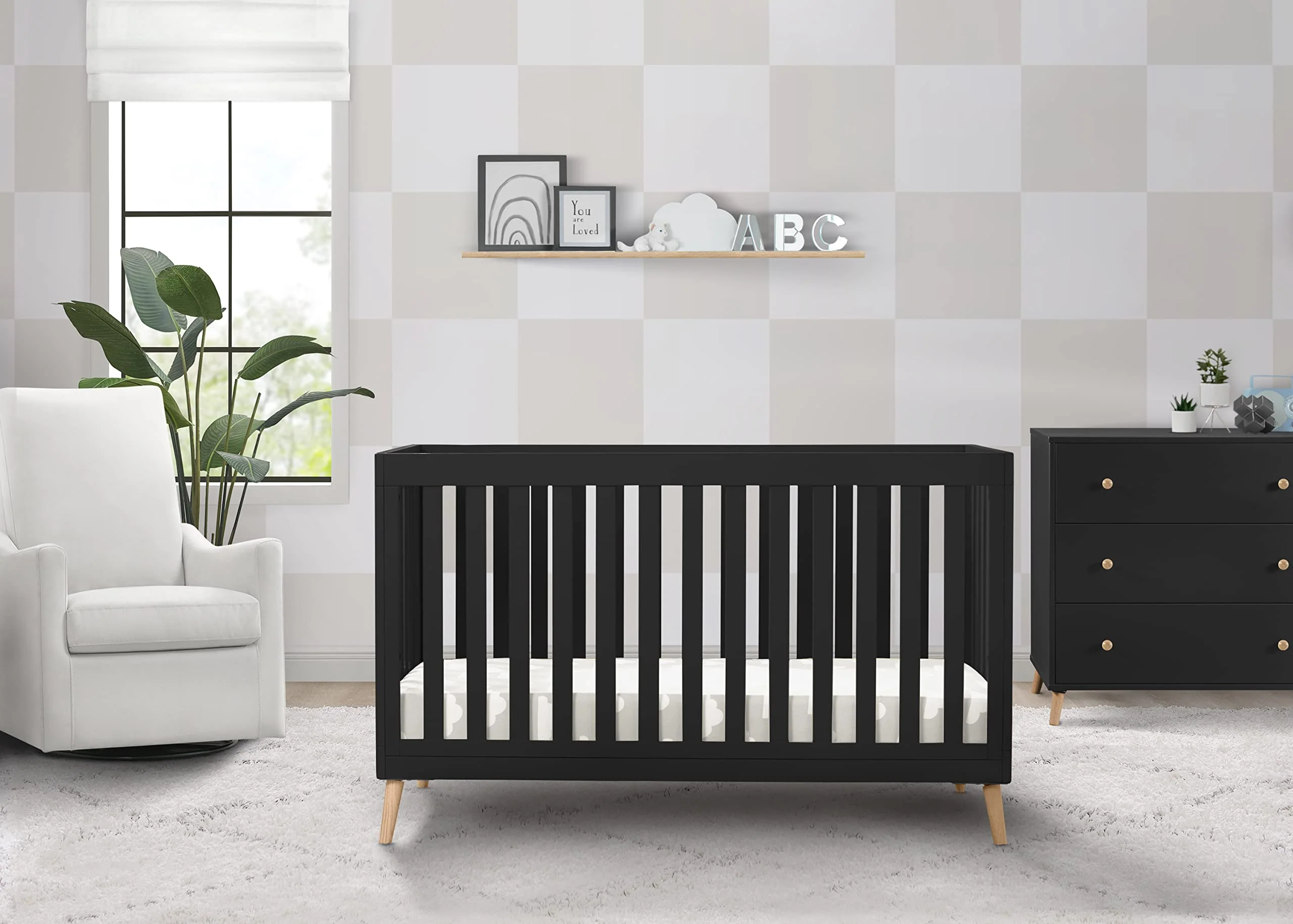 Essex 4-in-1 Convertible Baby Crib with Toddler Mattress