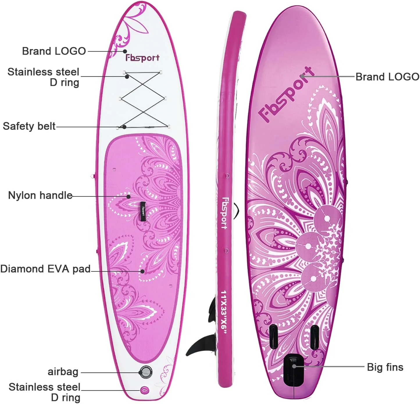 Premium-Stand-Up-Paddle-Board, Yoga-Board mit strapazierf?higem SUP-Zubeh?r und Tragetasche | Breiter Stand, Surf-Kontrolle, rutschfestes Deck, Leine, Paddel und Pumpe f��r Jugendliche und Erwachsene