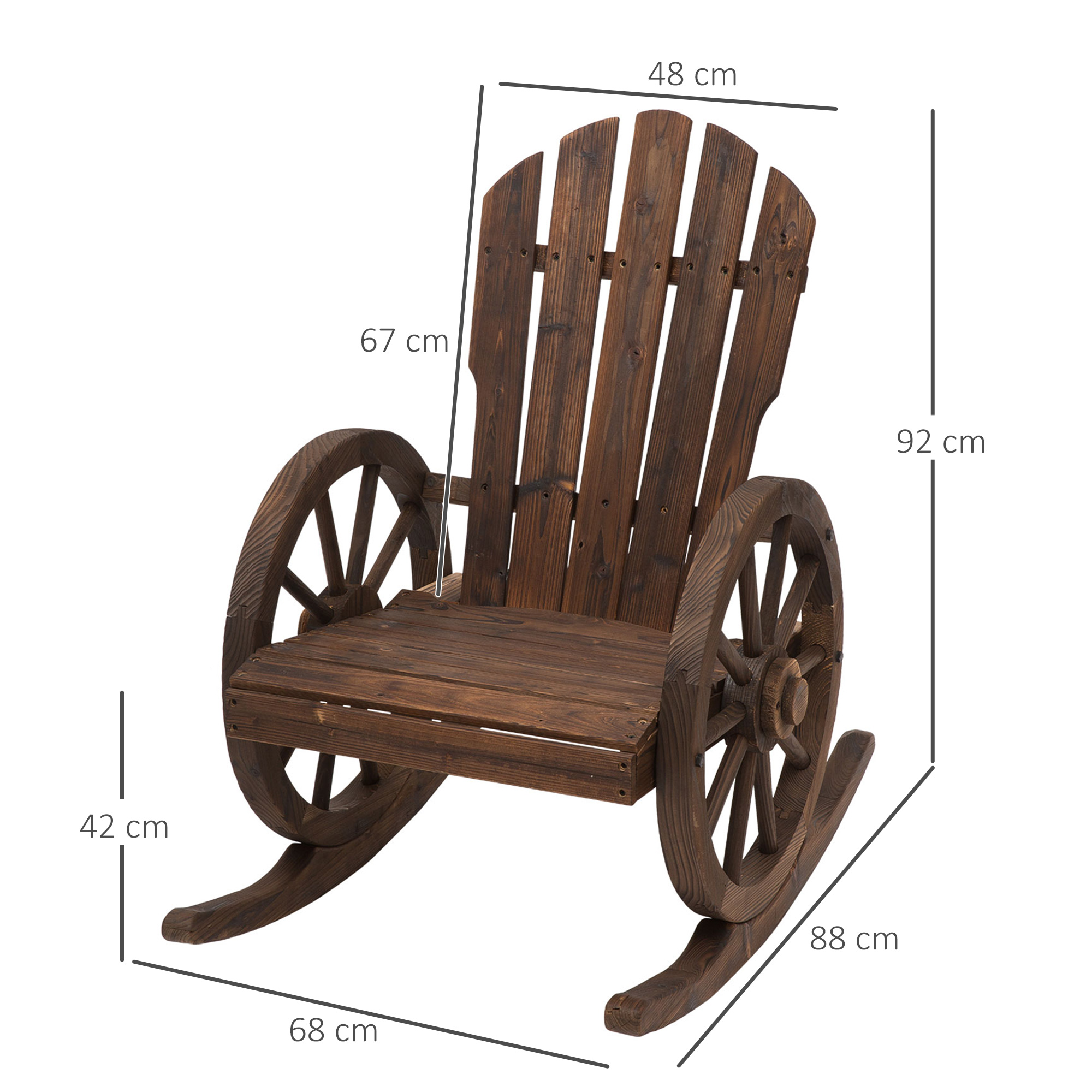 Schommelstoel relaxstoel tuinstoel schommelstoel wieldesign hout bruin