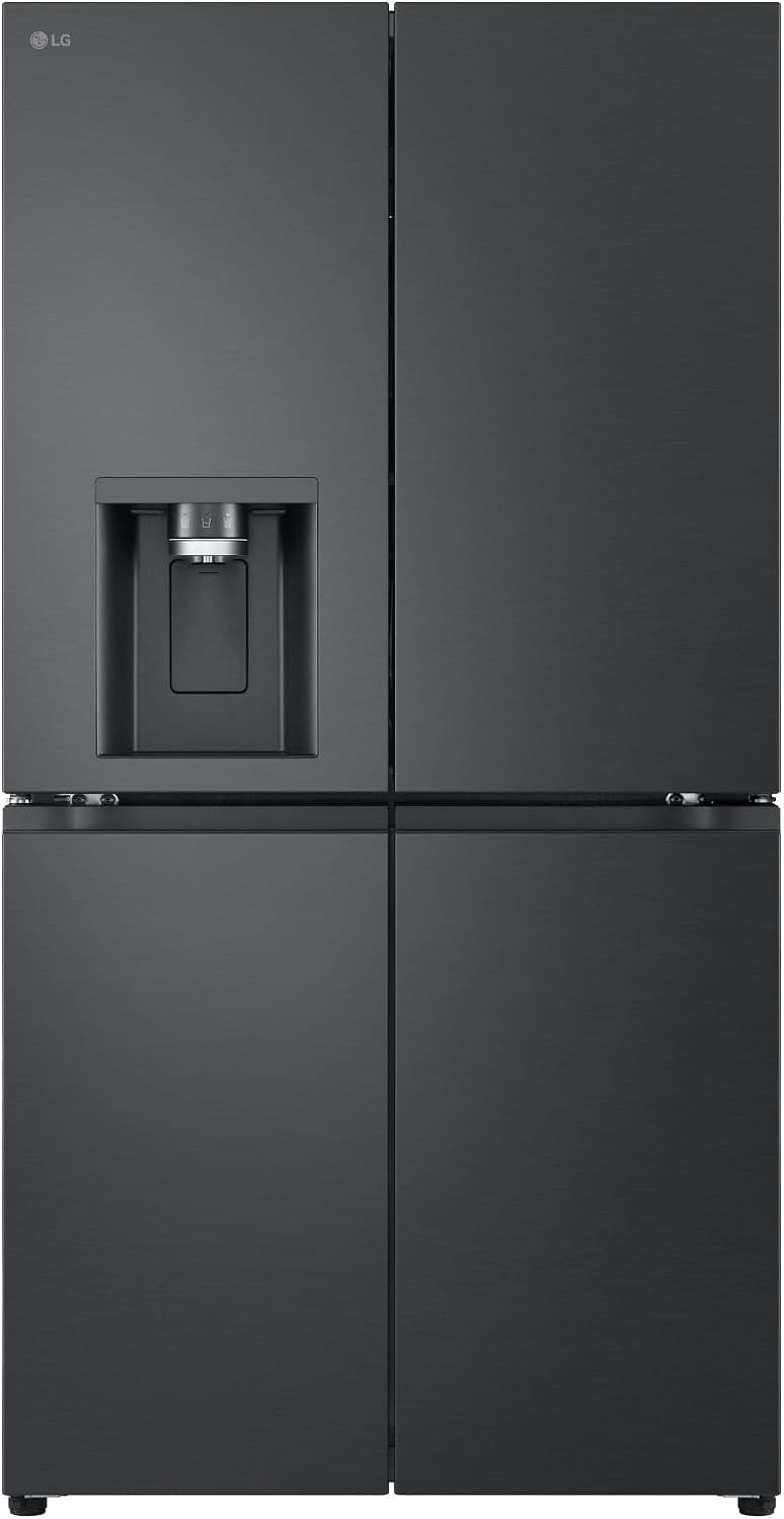 LG GML960EVBE Multi-Door Kühlschrank mit Gefrierfach (641 L, Energieklasse E) mit Eis- und Wasserspender, DoorCooling, Total No Frost, Schwarz