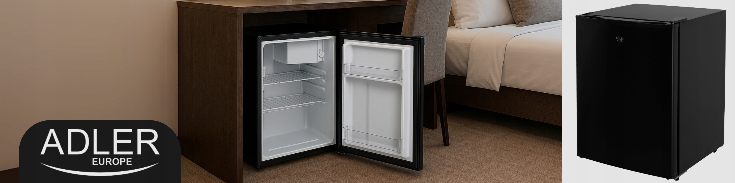 Lodówka podblatowa Mała chłodziarka 58L 63cm hotelowa biurowa na działkę