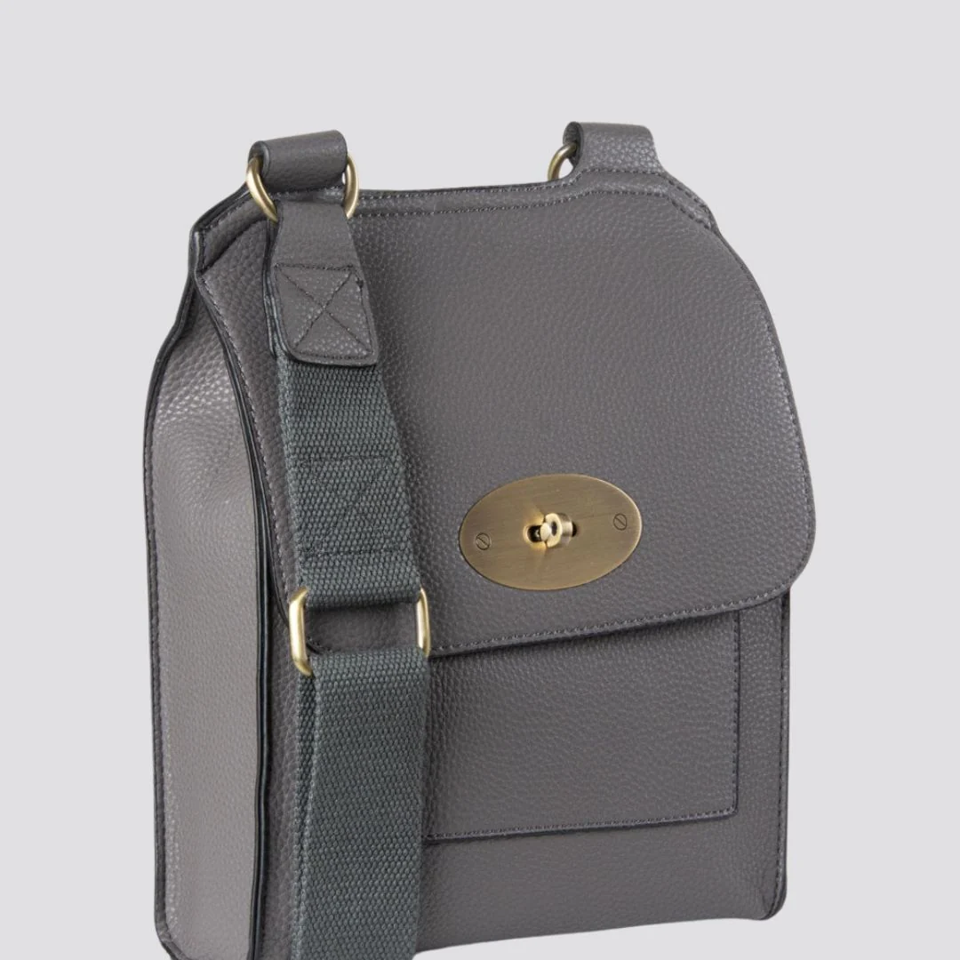 Lily Crossbody Messenger Bag | Dark Grey
