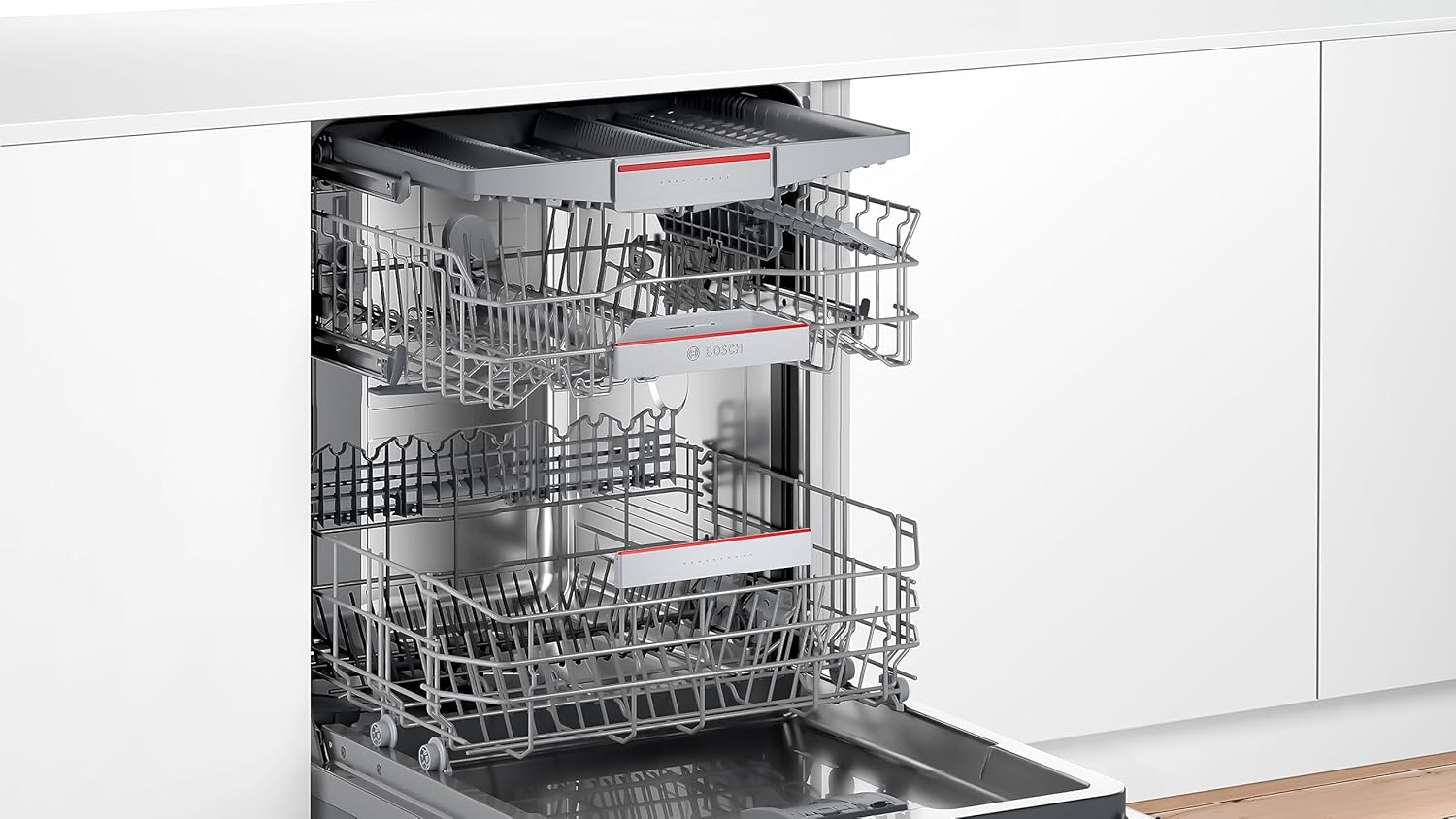 Bosch SMU4ECS28E, Serie 4, Smarter Unterbau-Geschirrspüler 60 cm, Besteckschublade, Spülmaschine Made in Germany, besonders Leise, Extra Trocknen, schneller sauberes Geschirr, Ferndiagnose, Edelstahl