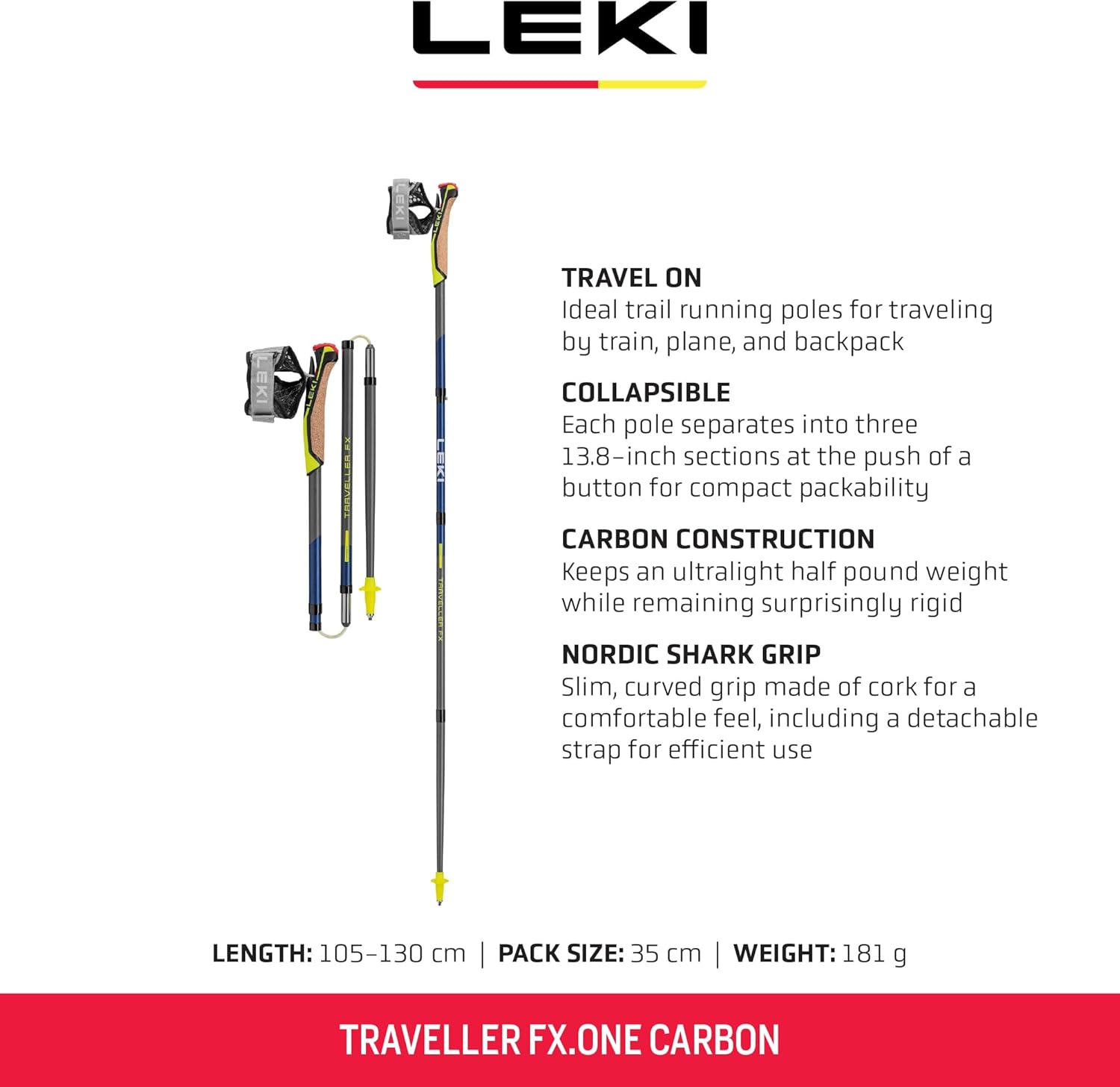 Leki Traveller FX.One Carbon Stöcke, Silvergray-midnightblue