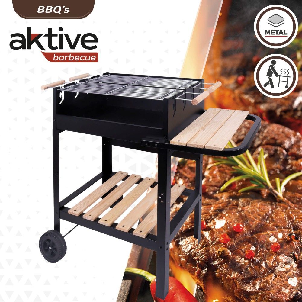 Aktywny podwójny grill węglowy na drewno
