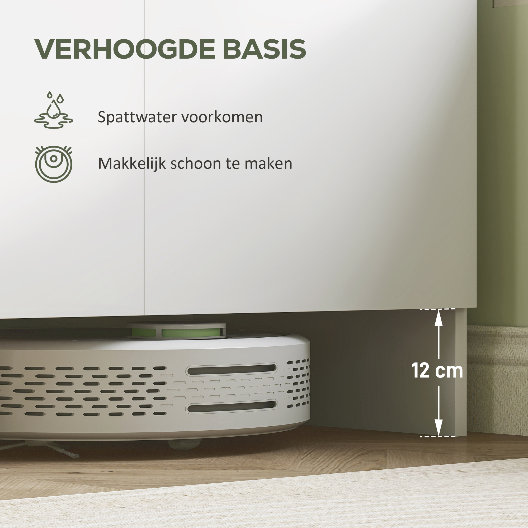 Keukenkast, 4 Kasten, 6 Deuren, 12 Scharnieren, Werkblad, Spaanplaat, Wit