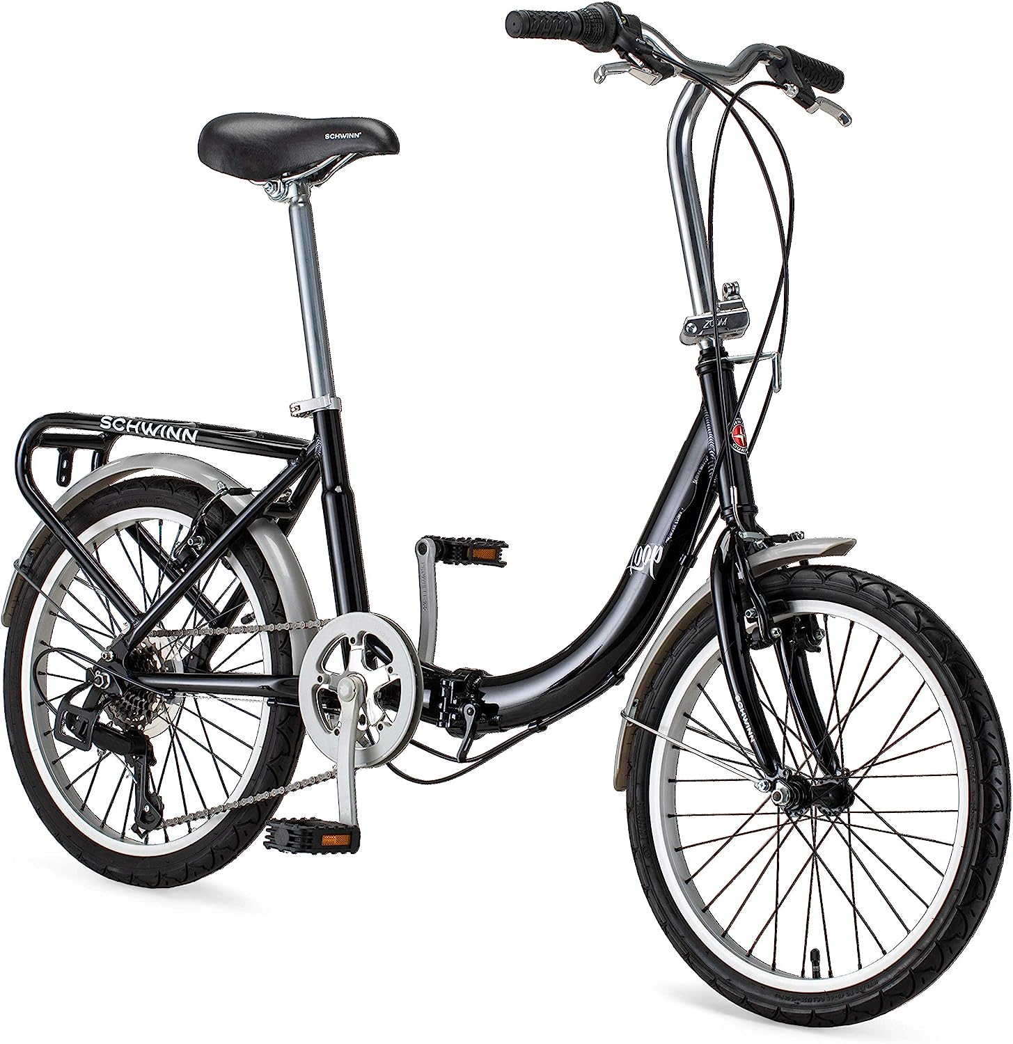 Schwinn Loop Adult Folding Bike for Men and Women, 20-inch Wheels, 7-Speed Drivetrain