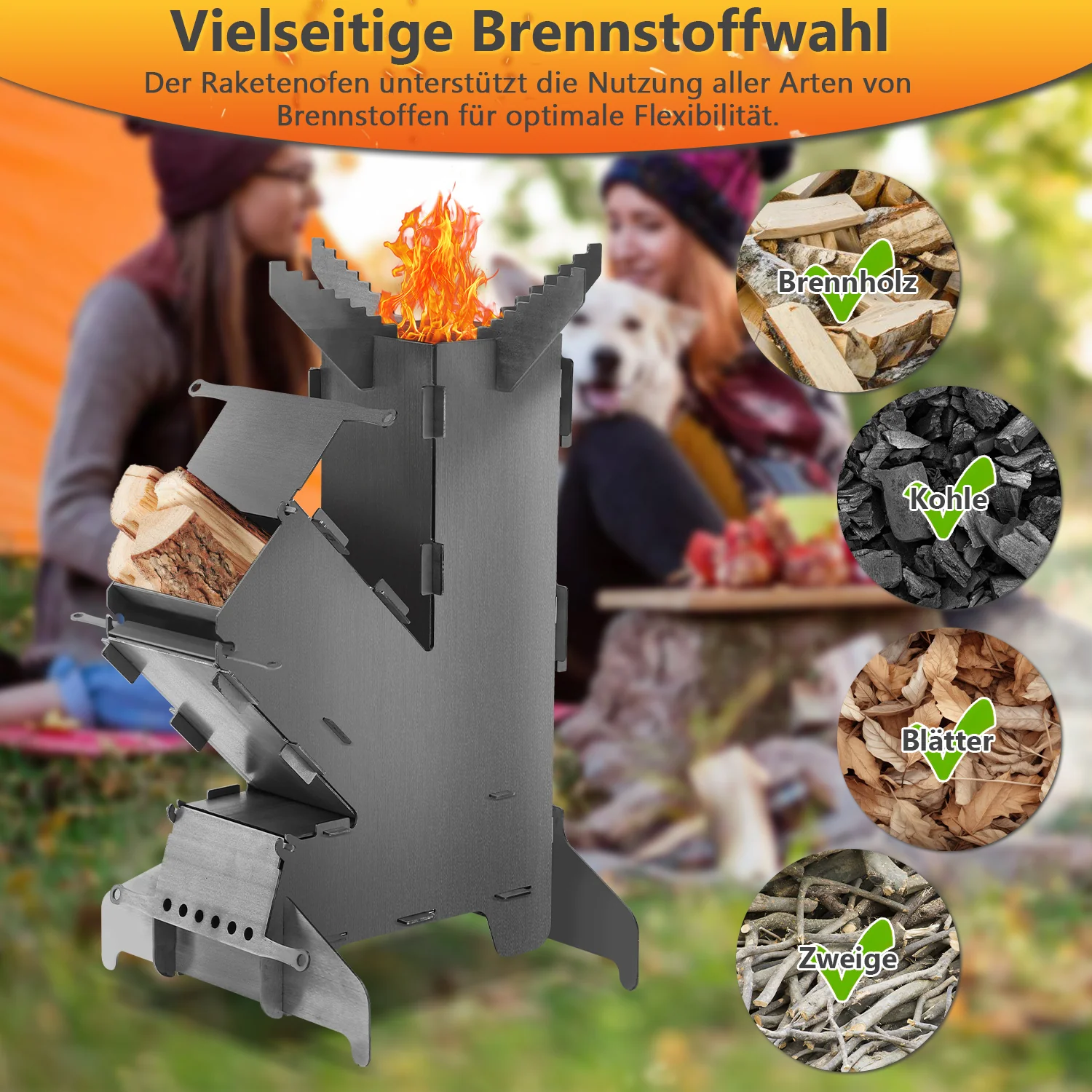Sonnewelt Raketenofen  Fire Gusseisen Stove Grillplatte