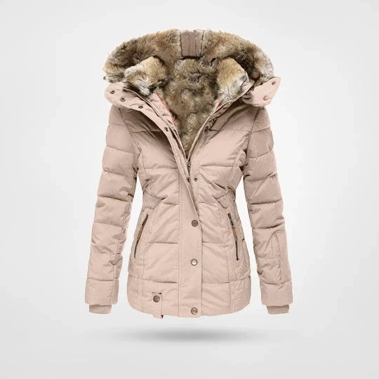 Winterjacke mit Fleecefutter, Kapuze und vier Taschen