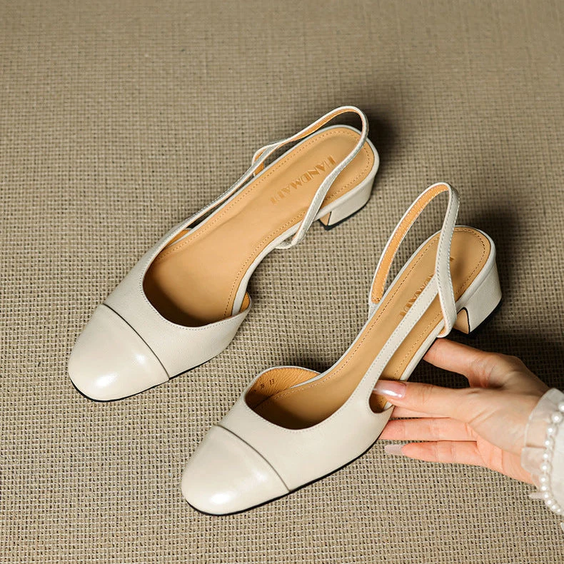 Slingback-Pumps aus echtem Leder f��r Damen