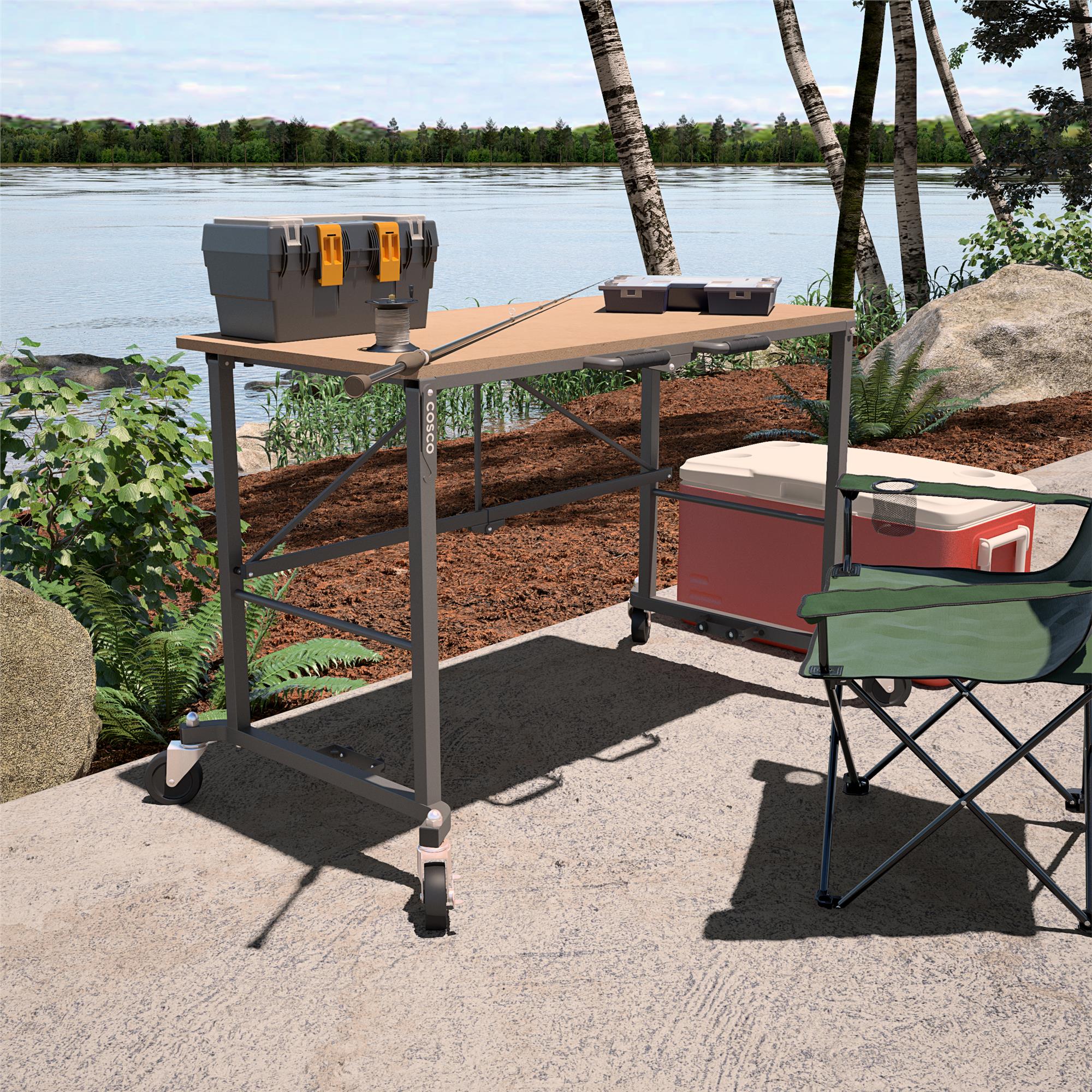 Draagbaar, opvouwbaar bureau Smartfold met MDF werkblad