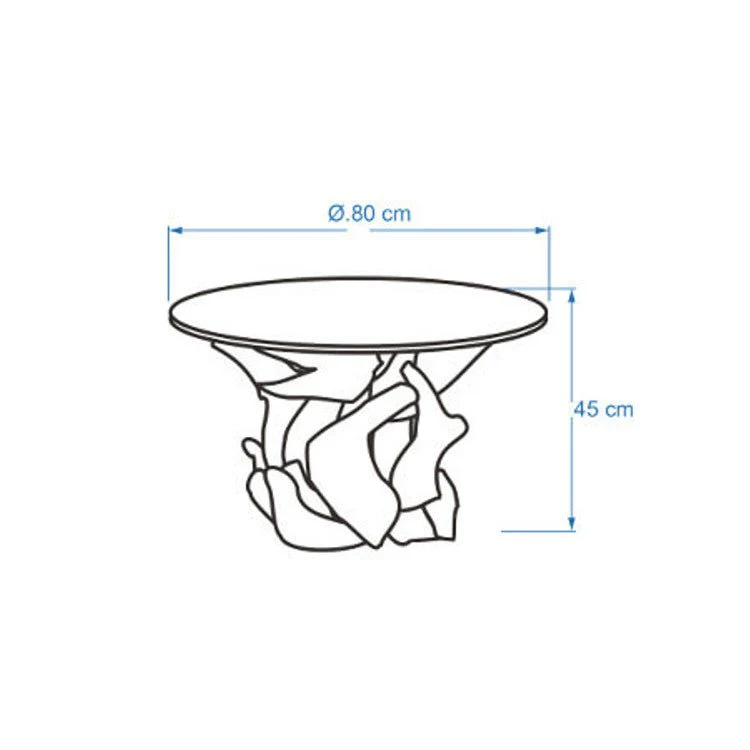 Handgearbeiteter Couchtisch IKAL aus Wurzelholz inkl. Glasscheibe  80 cm