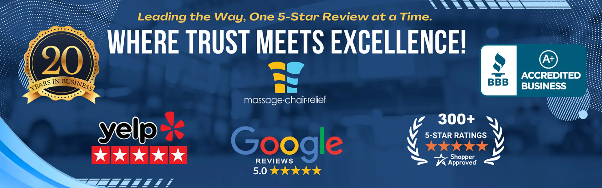 Original Massage Chair Relief business reputation and customer review artwork.