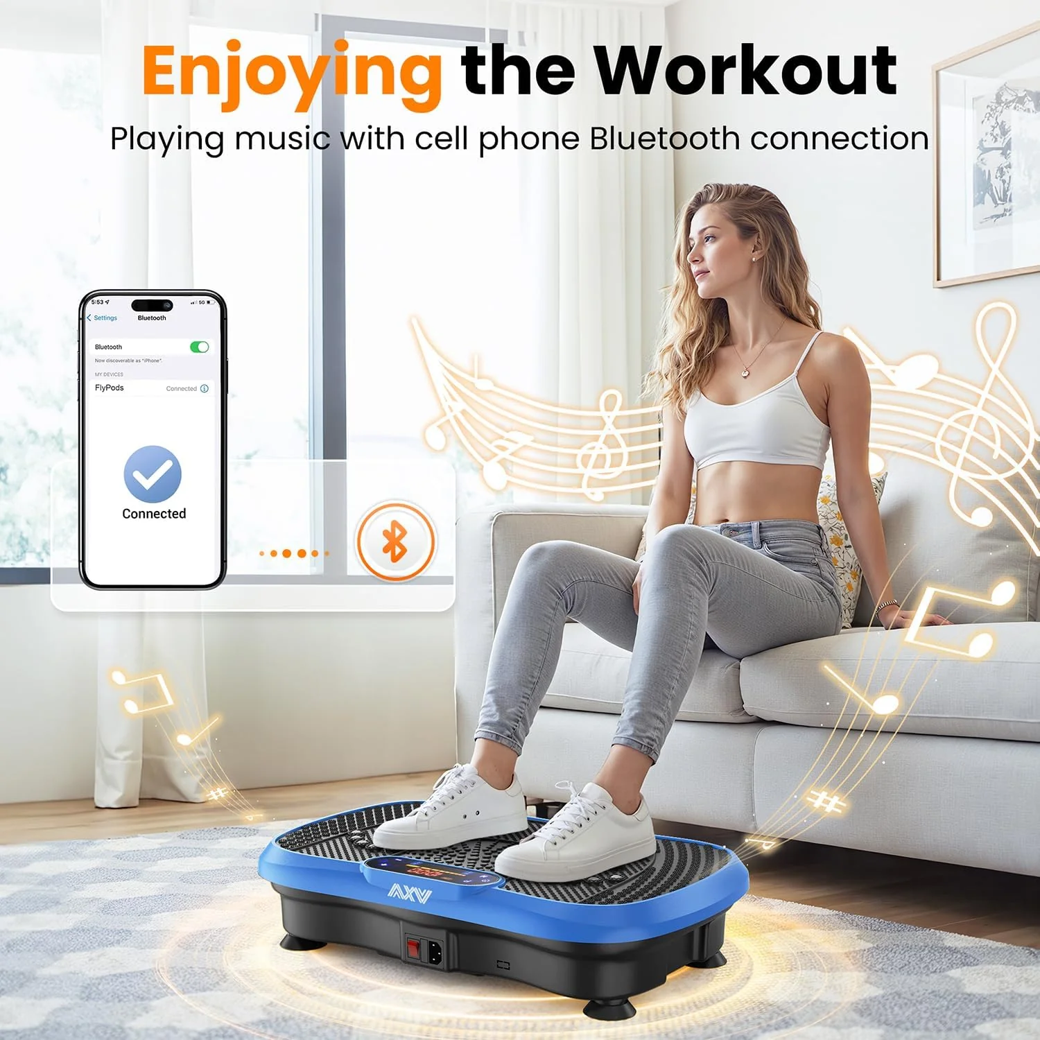 AXV Vibration Plate Fitness Platform Trainer Suitable for men and women to lose weight and burn fat at the gym