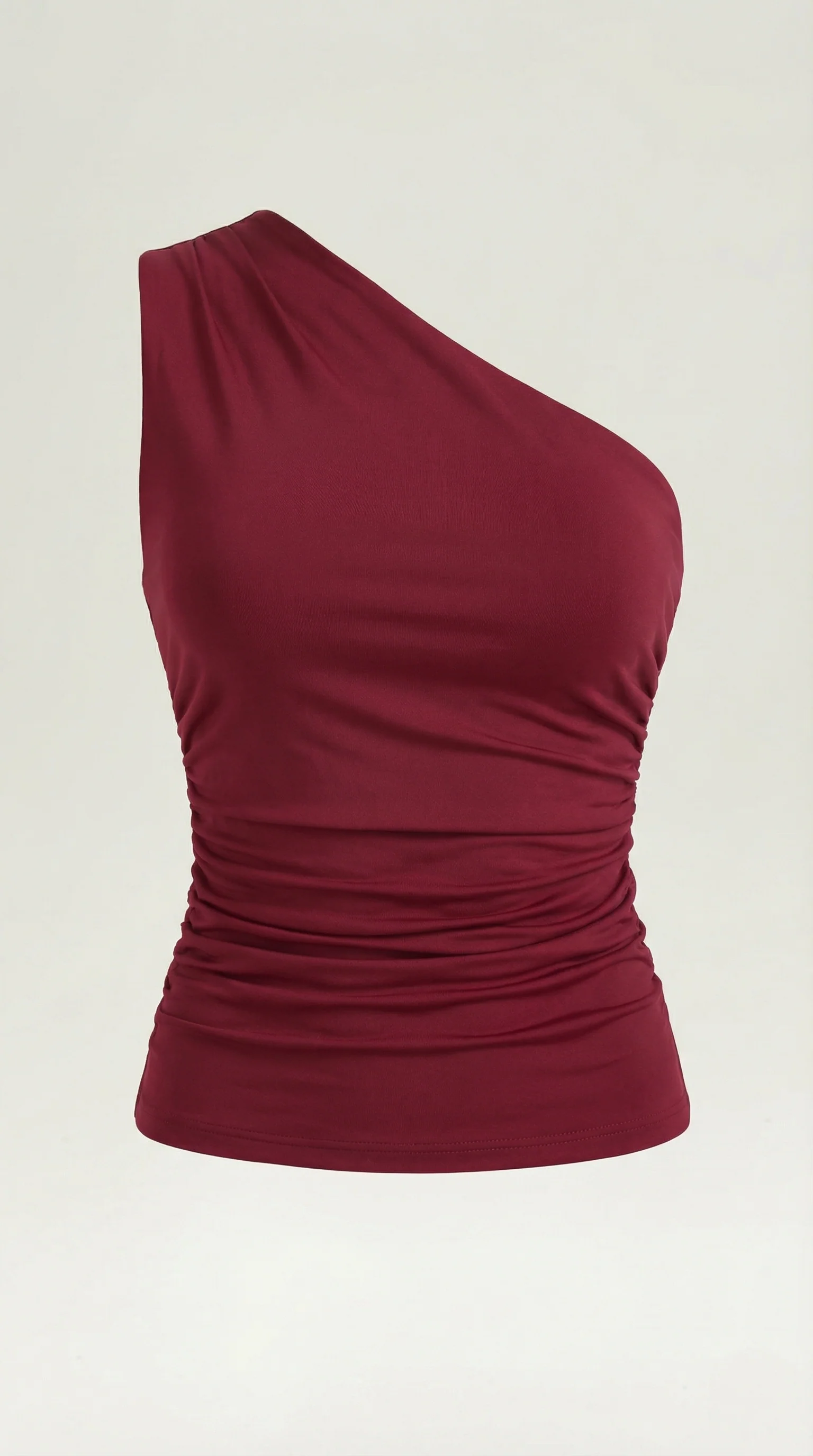 ?rmelloses One-Shoulder-Top mit seitlicher Raffung