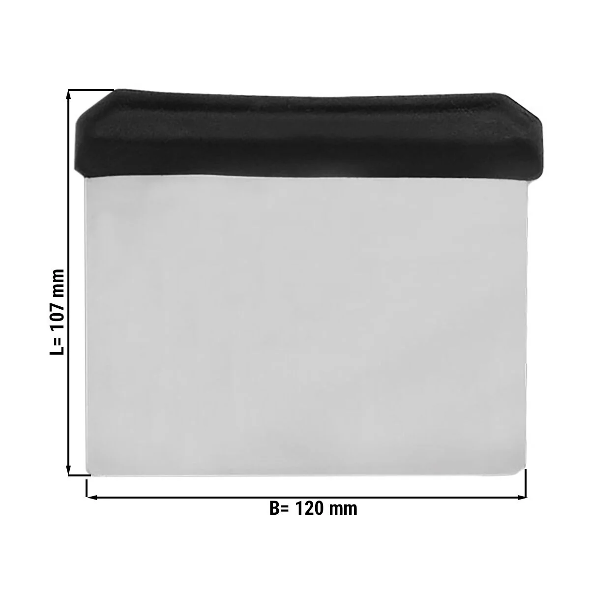 Deigskrape / deigkutter - rett blad - 120x85 mm - rustfritt st?l - plastgrep
