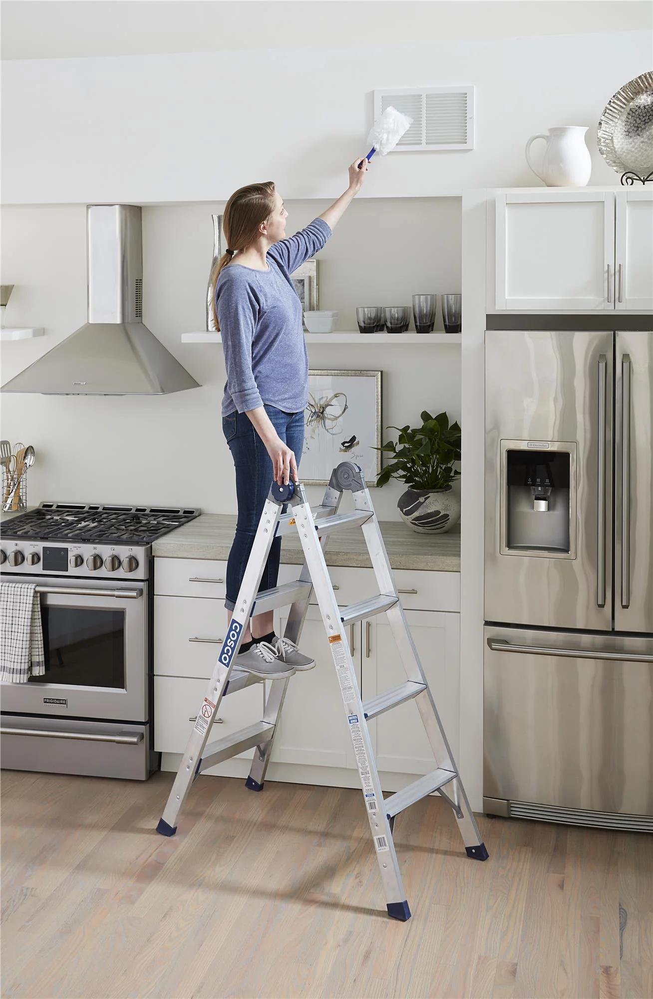 2-in-1 Trap- en Uitklapladder, Bereik 2,64 m