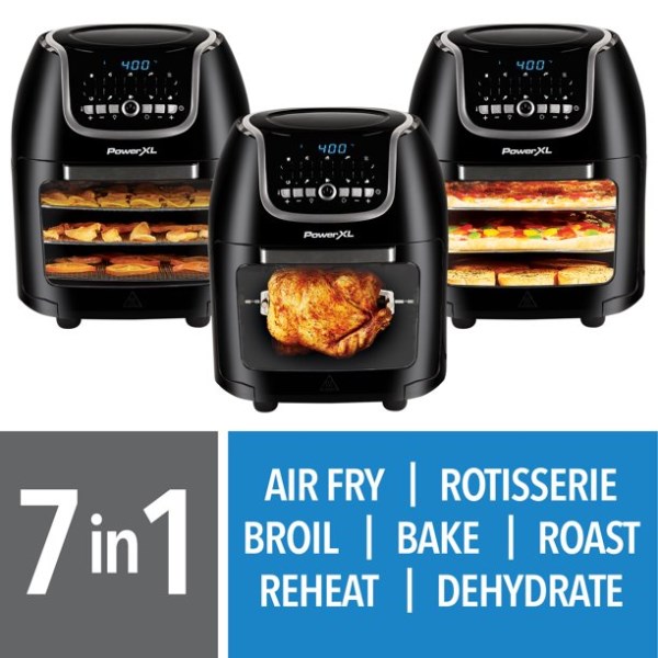 PowerXL Vortex Air Fryer Pro Plus 10 Quart, Black