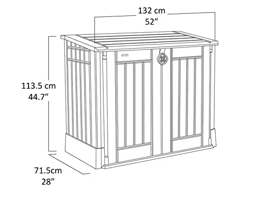 Midi Tuinberging, Beige en Bruin, 130 x 74 x 110 cm