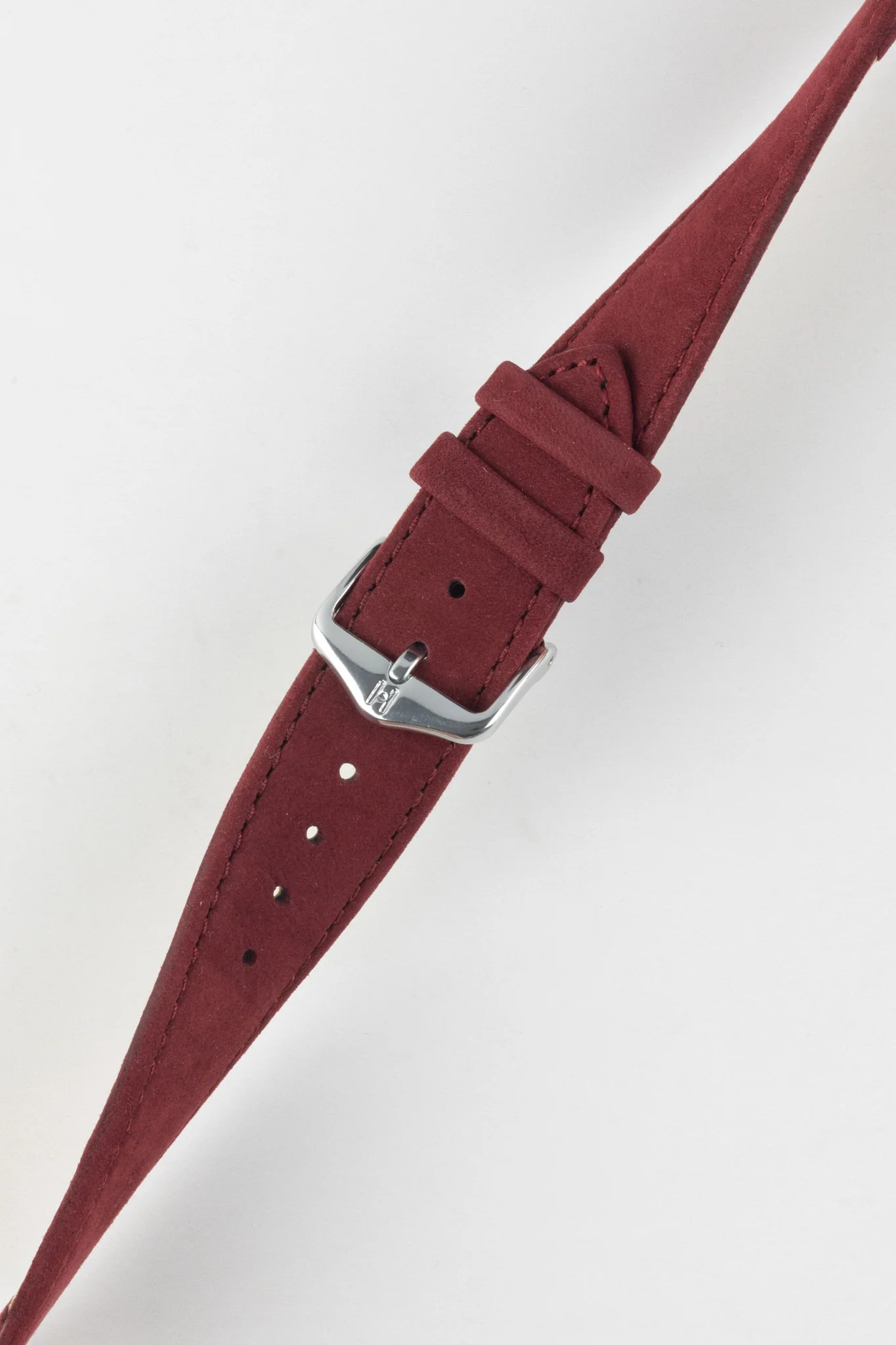 Hirsch OSIRIS Limited Edition Calf Leather with Nubuck Effect Watch Strap in BURGUNDY
