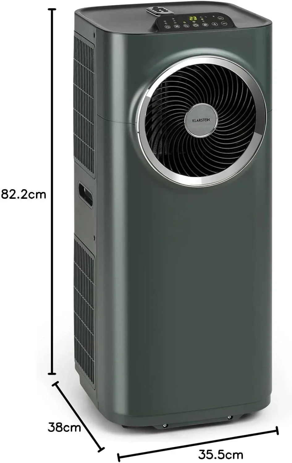 Klarstein Mobile Klimaanlage mit Abluftschlauch, 5-in-1 Klimager?t, Ventilator, Luftentfeuchter, Luftreiniger & Nachtmodus, App-Steuerung, Kleine & Portable, f��r Wohnung & B��ro, 12000 BTU