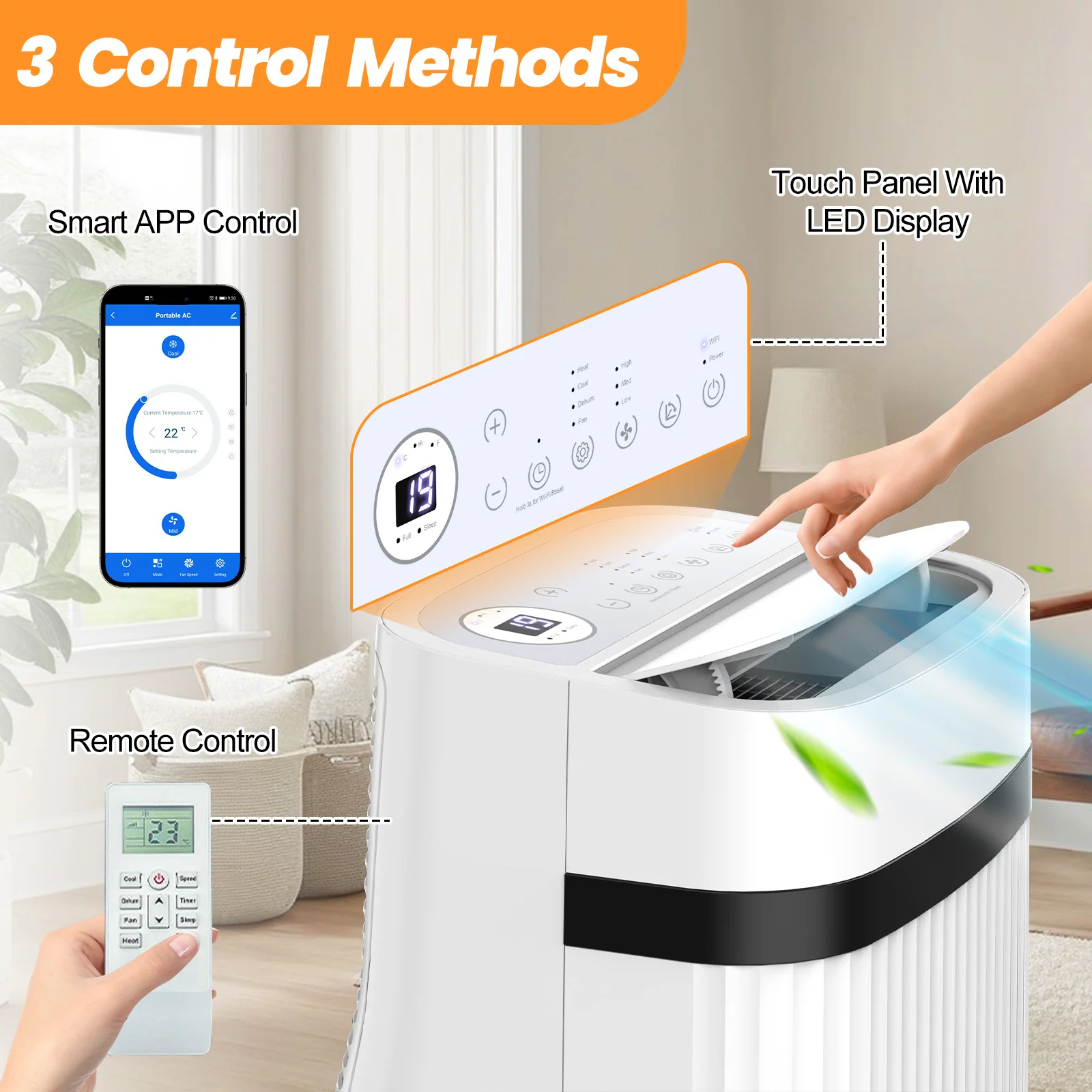14000BTU - 4-in-1 Portable Air Conditioner
