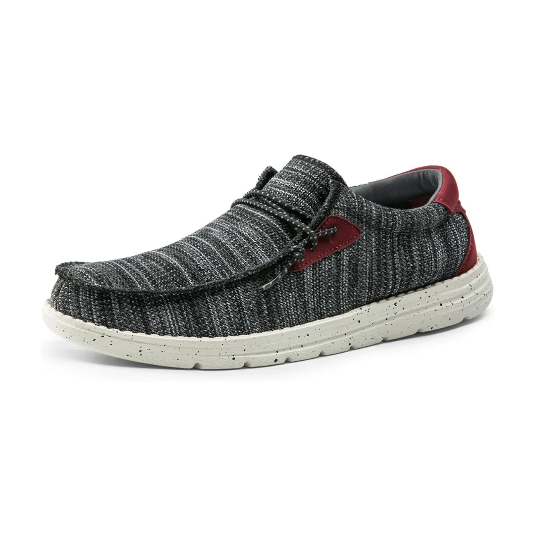 Men's Casual Walking Loafers �C Black Red