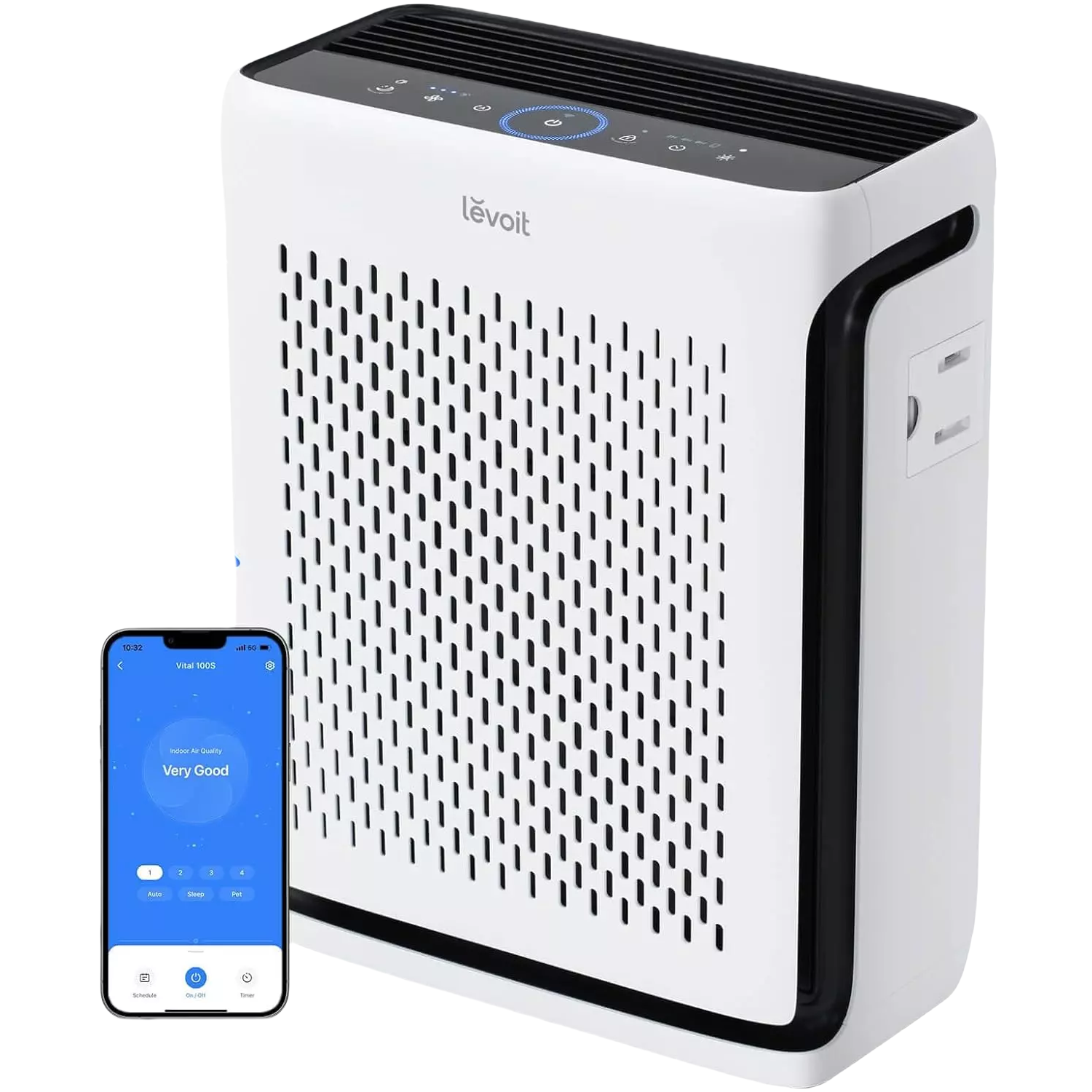 Luchtzuiveraar voor thuis, grote kamer tot 1110 ft2, HEPA-filter, slimme WiFi, wasbare filters