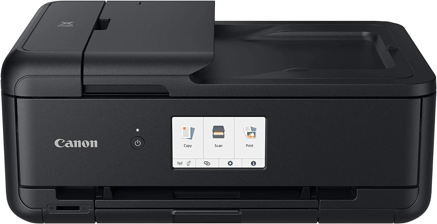Canon PIXMA TS9550 Printer kleureninktstraal-multifunctioneel apparaat A4 A3 (printer A3, scanner, kopieerapparaat, 5 afzonderlijke inkten, wifi, LAN, print-app, 2 papierladen, dubbelzijdig afdrukken) zwart
