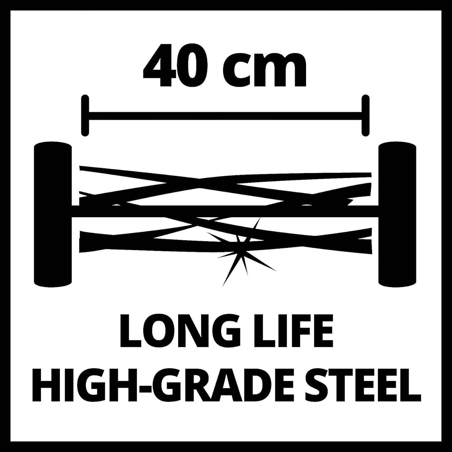 Einhell Hand-Rasenmher GC-HM 400 (bis zu 250 m, 40 cm Schnittbreite, kugelgelagerte Mhspindel mit 5 Stahlmessern, 4-stufige Schnitthheneinstellung 13-37 mm, 27 l-Fangkorb)