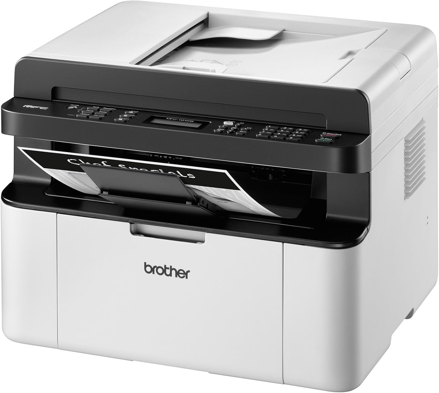 Brother MFC-1910W Kompaktes 4-in-1 Monochrom Monolaser-Multifunktionsgerät (Drucken, scannen, kopieren, faxen, 20 Seiten/Min.) grau/weiß