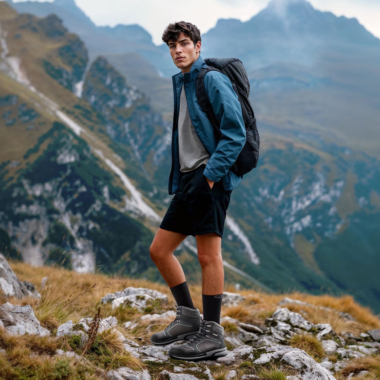 Giesswein Wool Cross X Alpine Men - Wasserfeste Wanderstiefel für Herren, Trekking-Schuhe mit 100% Merinowolle, Outdoor Wanderschuhe, Bergschuhe