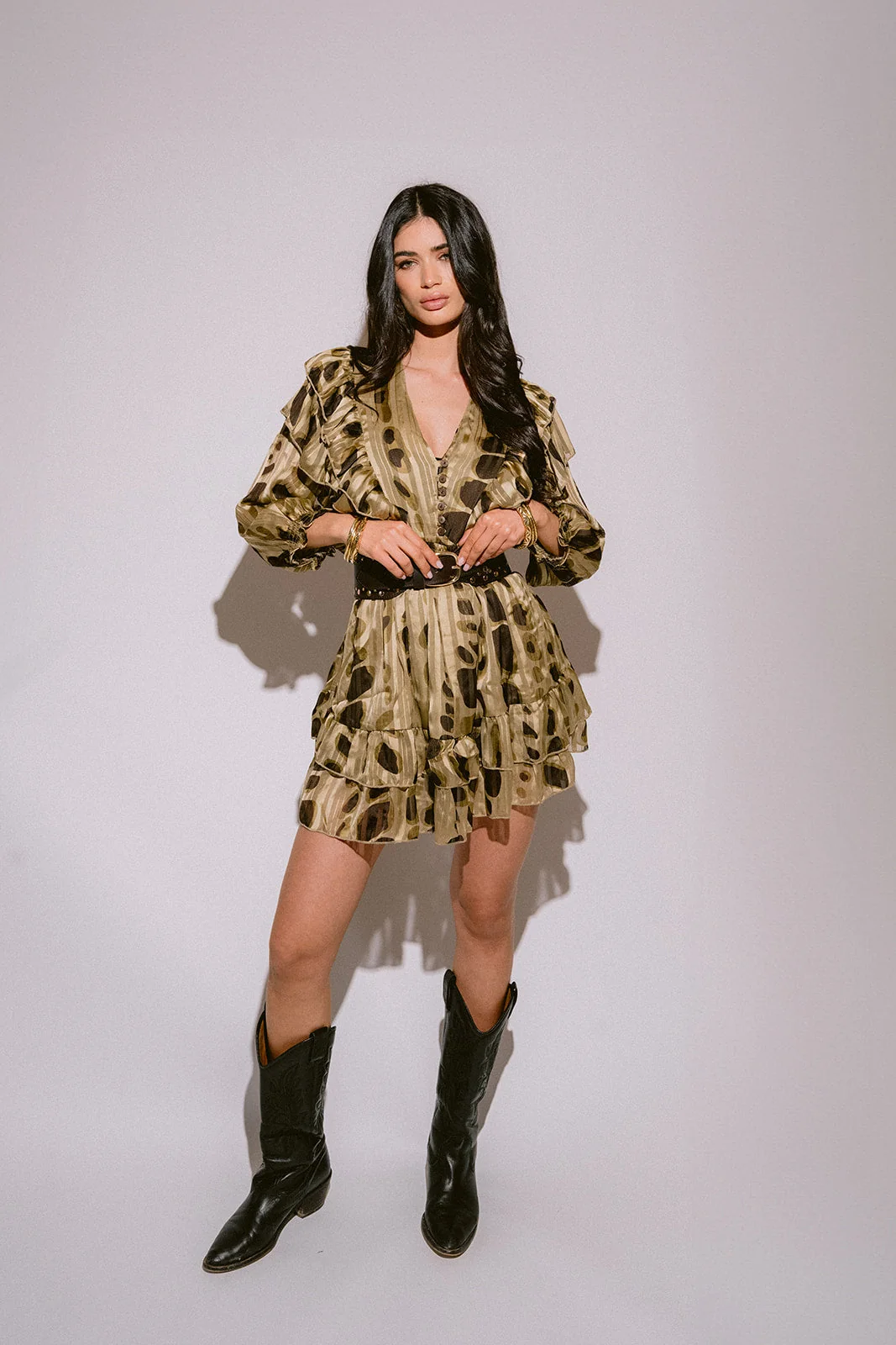Safari-Kleid f��r Damen mit G��rtel und lockerer Passform