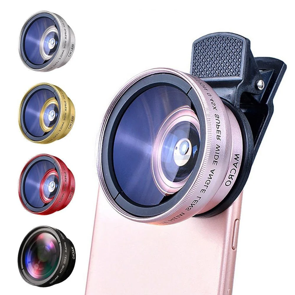 2-in-1 Phone Lens Kit 0.45x Ultra Wide Angle and Macro HD Lens with Universal Clip